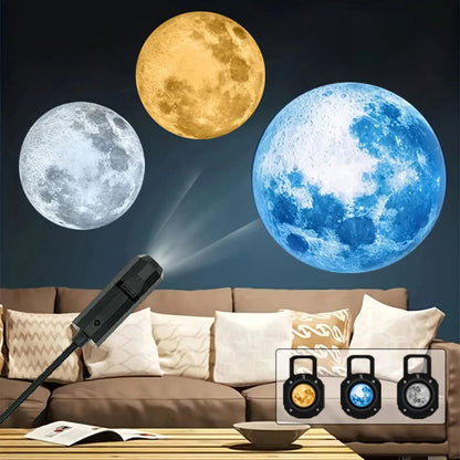 USB Galaxy & Moon Projector Night Light