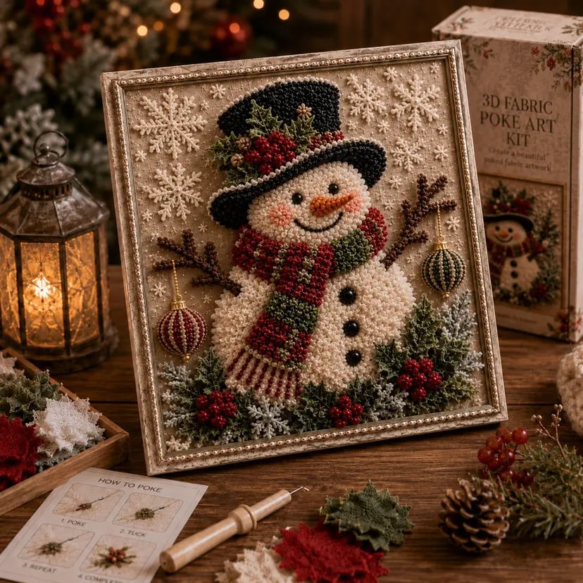 🔥HOT SALE 49% OFF 💥🎄 3D Christmas Fabric Poke Art DIY Craft Kit