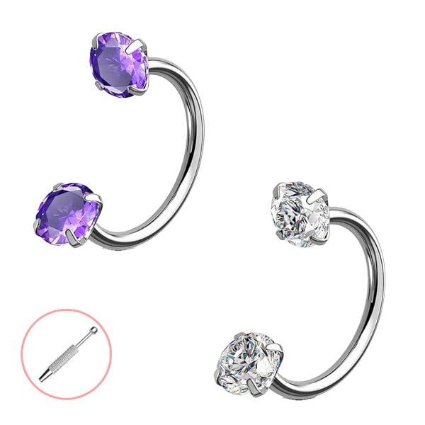 Buy 1 Get 1 Free⏰Horseshoe Gem Nose Ring – Internally Threaded & Comfortable