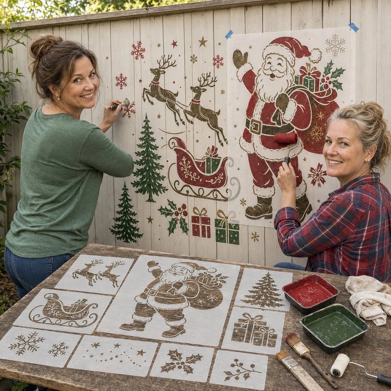 🔥Last Day — 49% OFF! 🎅Christmas Santa Claus Wall Stencil✨