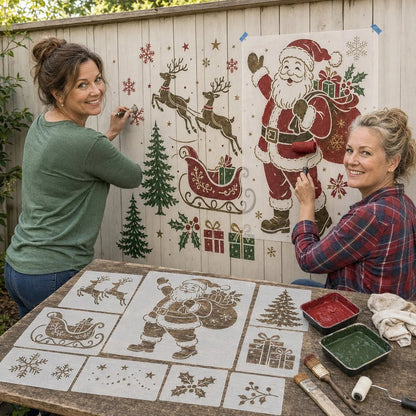 🔥Last Day — 49% OFF! 🎅Christmas Santa Claus Wall Stencil✨