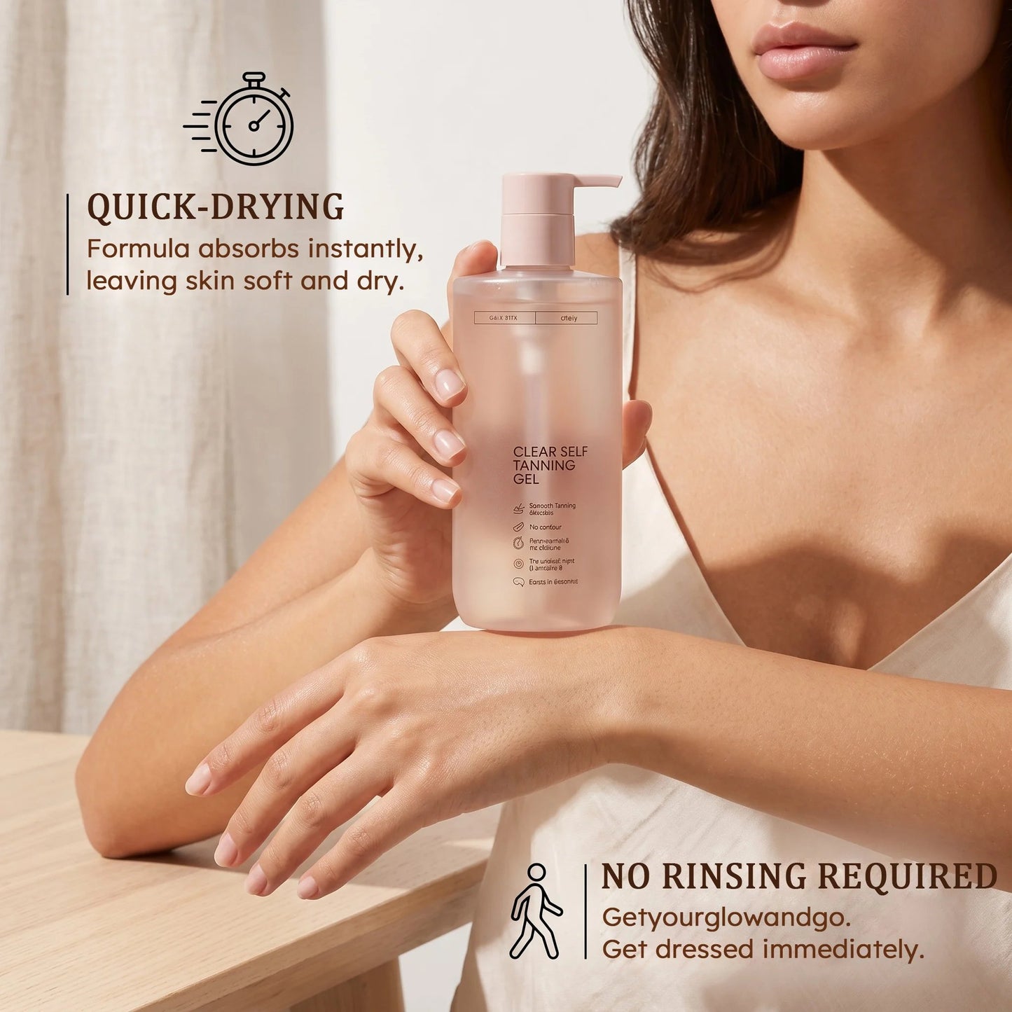 ☀️Summer Sale☀️Clear Self Tanning Gel (400ml/13.52fl.oz) -- Sunless Tanning, Whole Body, Tropical Scent
