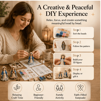 🔥 DIY Christian 3D Beaded Figurines Kit | Handmade Faith Craft for Prayer & Decoration