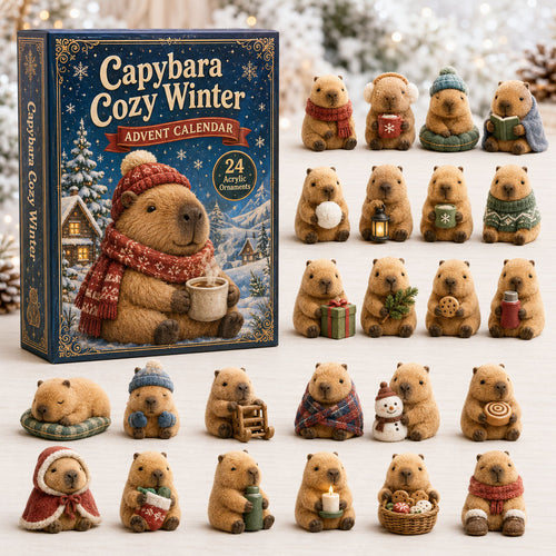 CHRISMAST KICKOFF 40% OFF - Capybara Cozy Winter Advent Calendar 2026 - 24-Day Festive Countdown, Acrylic Charms Blind Box - Gift For Capybara Lovers AC0HA087
