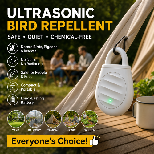 No more trouble from birds, beasts and locusts！Portable Ultrasonic Bird Repellent Keychain