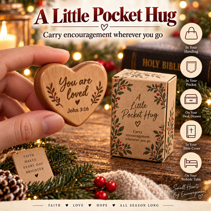 🎄 24 Days of Faith Advent Calendar – 24 Wooden Heart Scripture Keepsakes ✝️