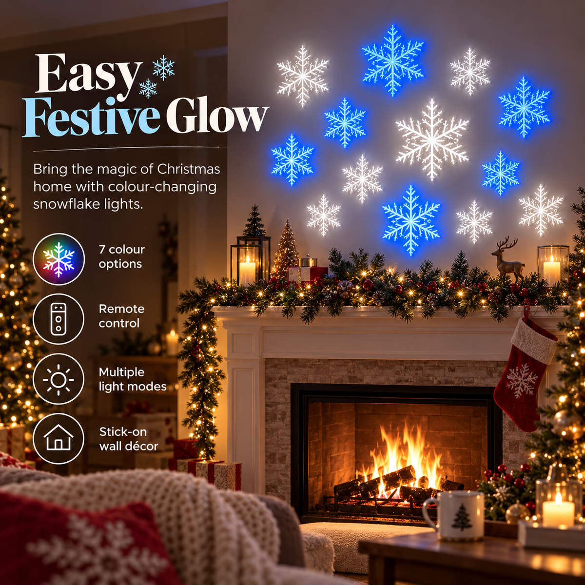 💡🎄LED Snowflake Wall Set