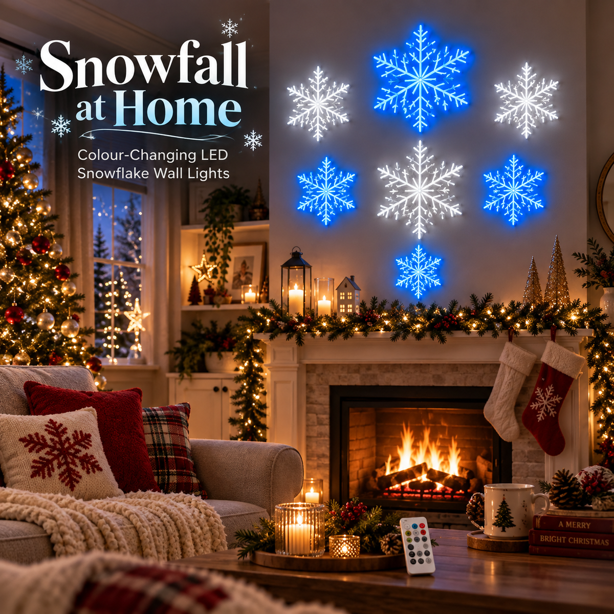 💡🎄LED Snowflake Wall Set