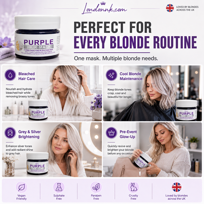 👱‍♀️Want to lighten your hair color?Your hair needs urgent care!Moisturizing Purple Hair Mask with Long-Lasting Scent