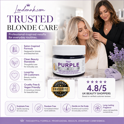 👱‍♀️Want to lighten your hair color?Your hair needs urgent care!Moisturizing Purple Hair Mask with Long-Lasting Scent