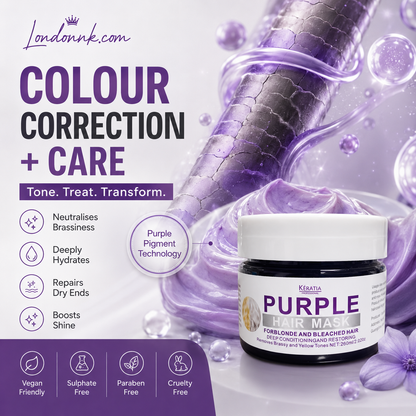 👱‍♀️Want to lighten your hair color?Your hair needs urgent care!Moisturizing Purple Hair Mask with Long-Lasting Scent