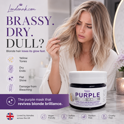 👱‍♀️Want to lighten your hair color?Your hair needs urgent care!Moisturizing Purple Hair Mask with Long-Lasting Scent