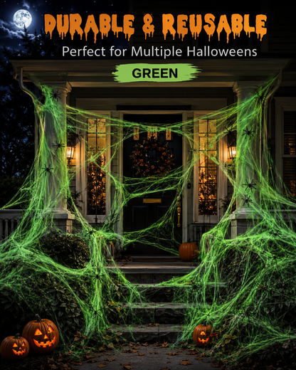 Halloween Scary Party Decoration Spiders & Stretchy Cobweb