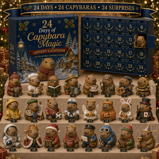 🎁49% OFF - Capybara Christmas Advent Calendar 2026 - 24-Day Festive Countdown,  Charms Blind Box - Gift For Capybara Lovers