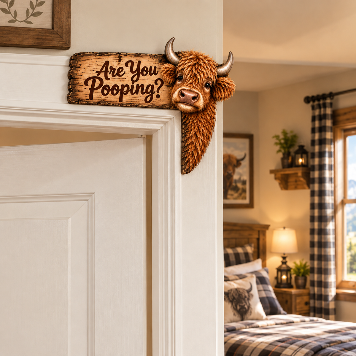🐮Last Day 49% OFF - Funny Highland Cow Door Topper