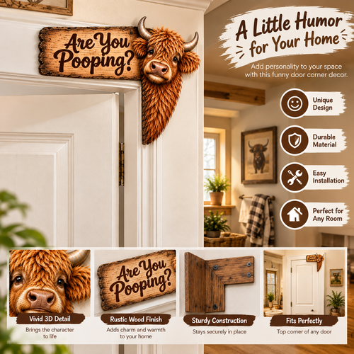 🐮Last Day 49% OFF - Funny Highland Cow Door Topper