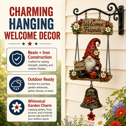 🔥Limited time 49% OFF – Rustic Garden Gnome Bell Outdoor Decor 🐞🌼
