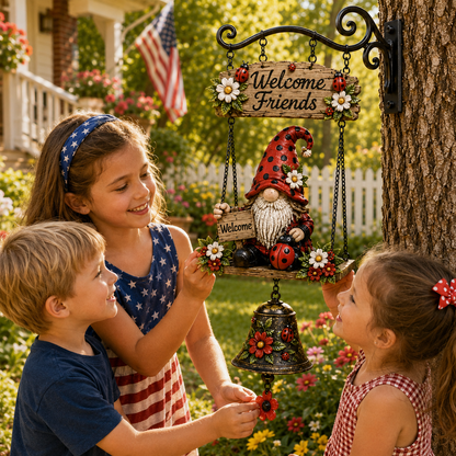 🔥Limited time 49% OFF – Rustic Garden Gnome Bell Outdoor Decor 🐞🌼