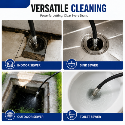 6500 PSI Stainless Steel Sewer Jetter Nozzle – 1/4" Quick Connect Drain Cleaning Attachment for Pressure Washers