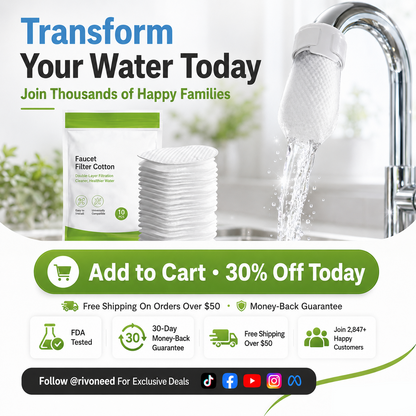 ⏰60%OFF⚡50K+ SOLD!💥Anti-Splash Kitchen Faucet Cotton Filter for Sediment & Rust Removal