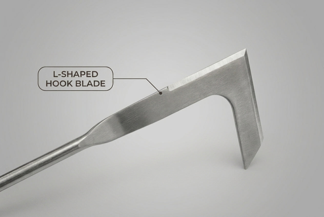 Hardened L‑Shaped Hook Blade