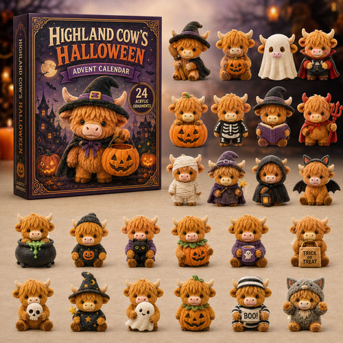 49% OFF - Highland Cow Halloween Advent Calendar 2026 - 24-Day Festive Countdown, Acrylic Charms Blind Box - Gift For Cow Lovers