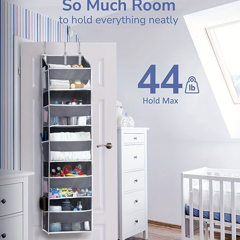 5-Tier Over The Door Hanging Organizer | Large Capacity Closet Storage Organizer with Reinforced Shelves