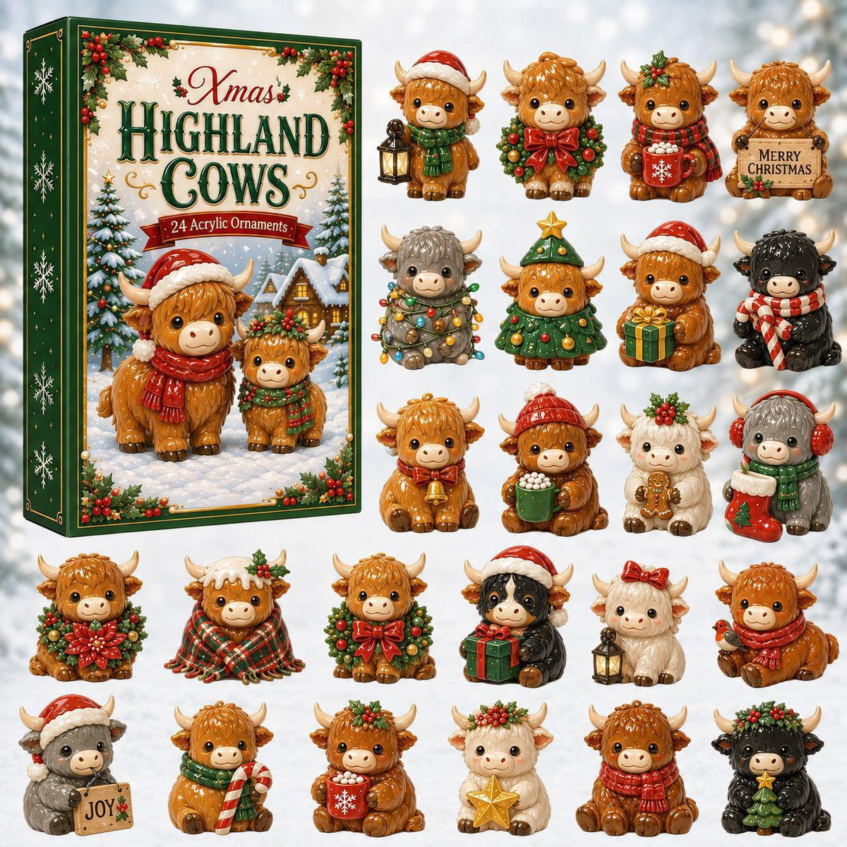 🐮24‑Day Highland Cow Advent Calendar