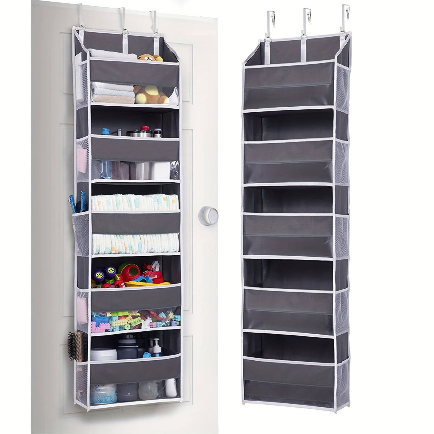 5-Tier Over The Door Hanging Organizer | Large Capacity Closet Storage Organizer with Reinforced Shelves