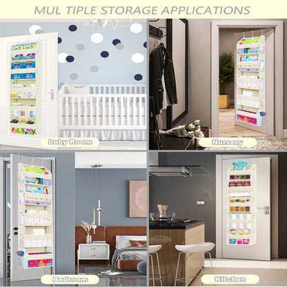 5-Tier Over The Door Hanging Organizer | Large Capacity Closet Storage Organizer with Reinforced Shelves