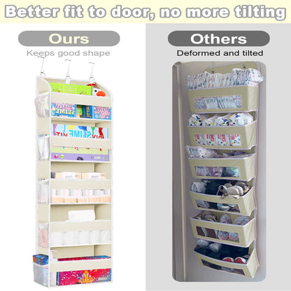 5-Tier Over The Door Hanging Organizer | Large Capacity Closet Storage Organizer with Reinforced Shelves