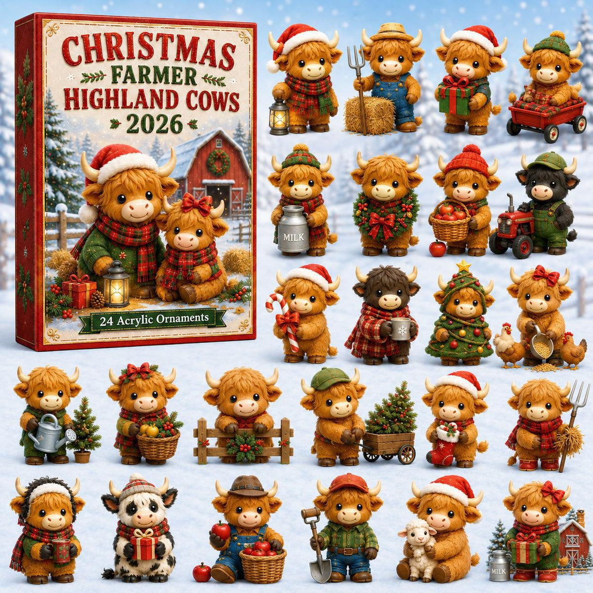 🐮24‑Day Highland Cow Advent Calendar