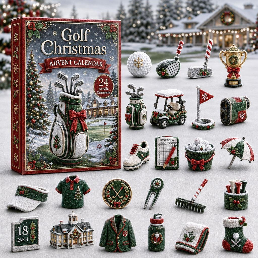 Golf Advent Calendar 2026 Collection – 24‑Day Festive Countdown, Acrylic Ornament Blind Box | Gift for Golf Fanatics ⛳