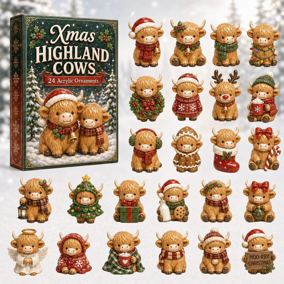 🐮24‑Day Highland Cow Advent Calendar