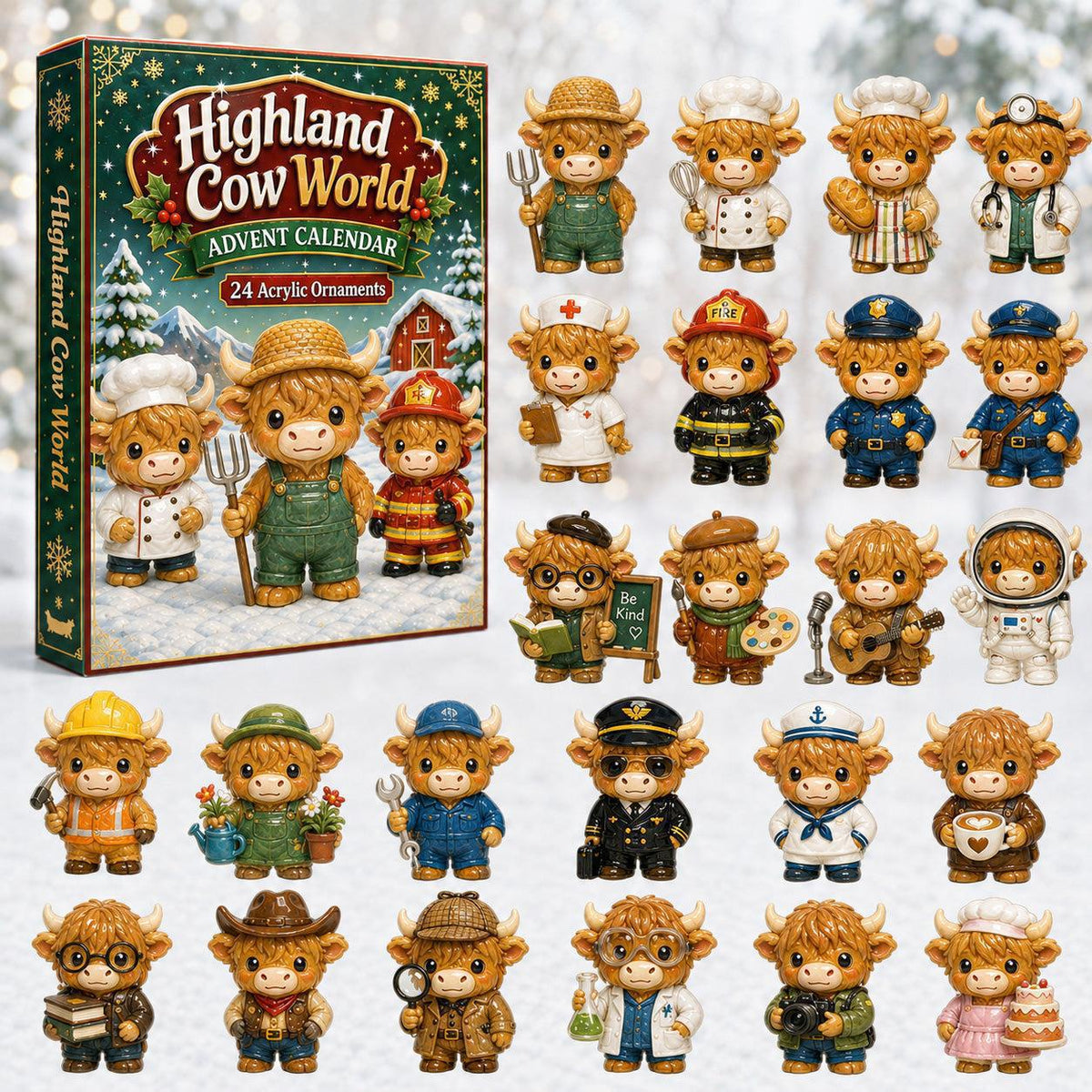 🐮24‑Day Highland Cow Advent Calendar
