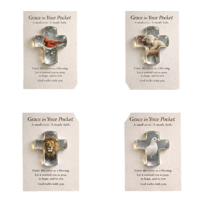 Pocket Hug Card Souvenir Pocket Hug Encouragement Card Angel Cross Charm Jewelry