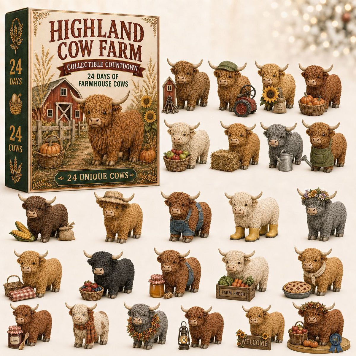 🐮24‑Day Highland Cow Advent Calendar