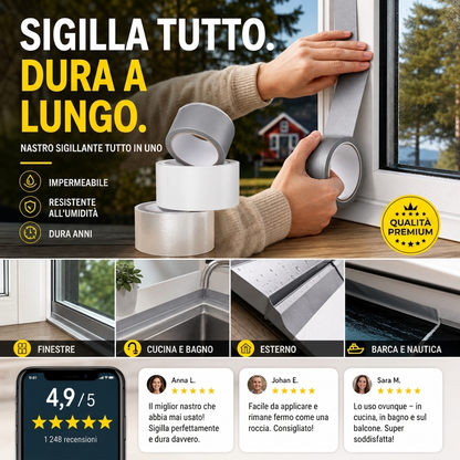 🛒 50% DI SCONTO ORA! ⌛ Offerta a tempo limitato – Nastro sigillante mu