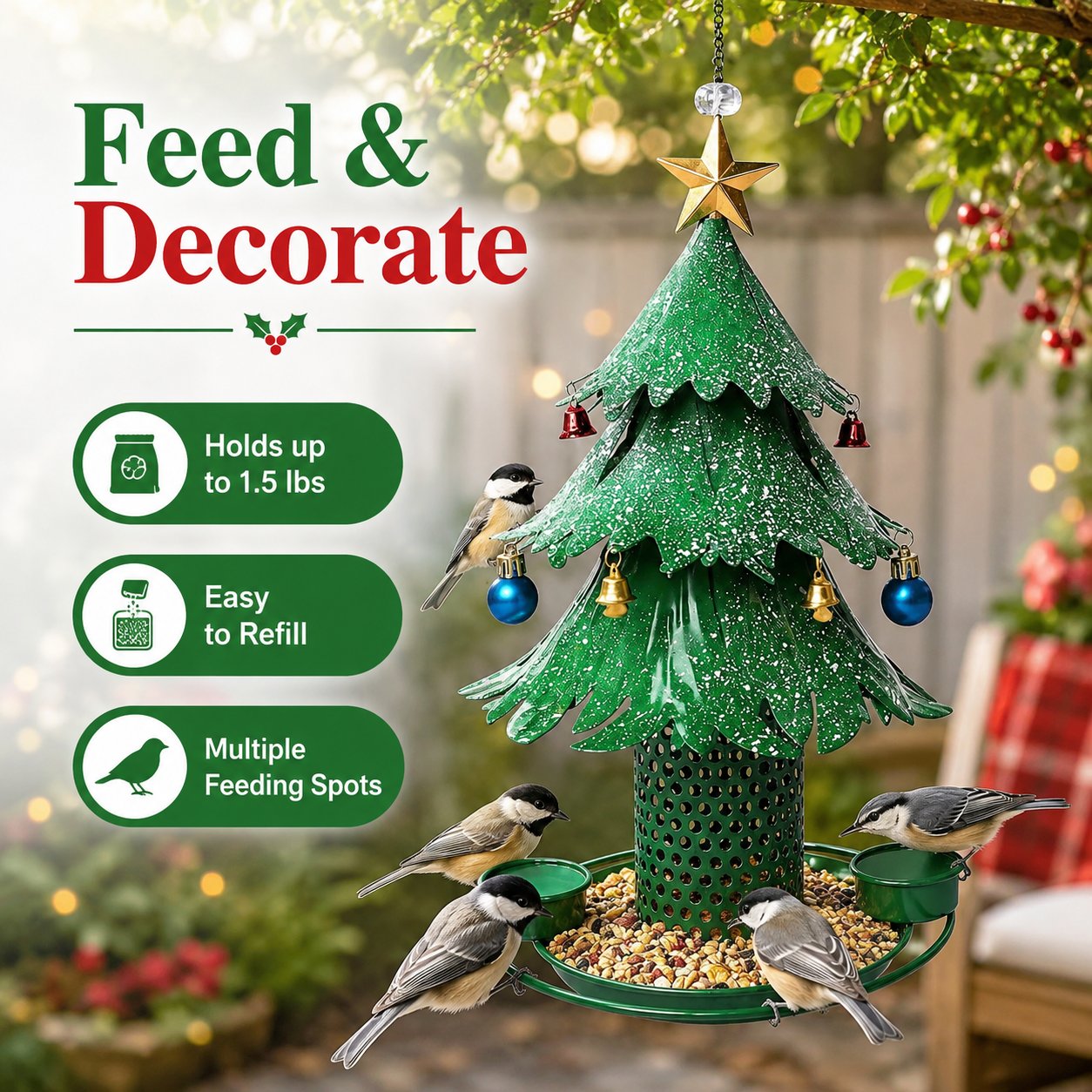 Christmas Tree Bird Feeder 🎄 Festive Backyard Holiday Decor