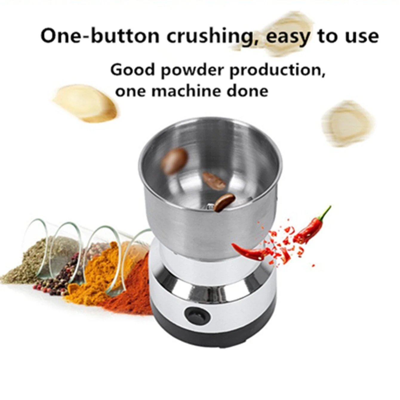 🌿 High-Speed Stainless Steel Grinder – Fresh Spice, Grain & Coffee Grinding ⚡