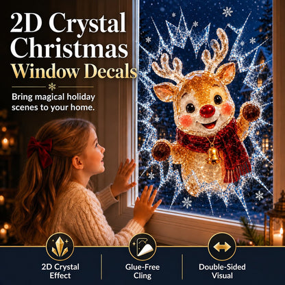 Christmas Window Decal Stickers - Reusable Festive Holiday Glass Decorations