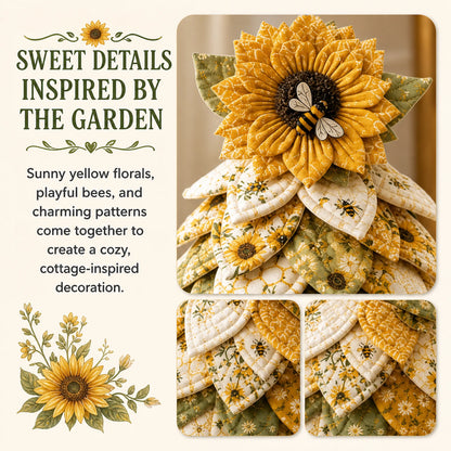 🔥🌻Sunflower Bee Garden Tree DIY Kit-Handmade Fabric Tabletop Tree Decor