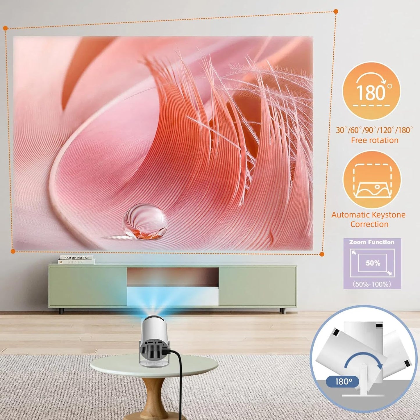 🎥✨Portable 2.4G/5G Wifi Smart Projector – 4K Home Cinema & Game 1080P HD Projector