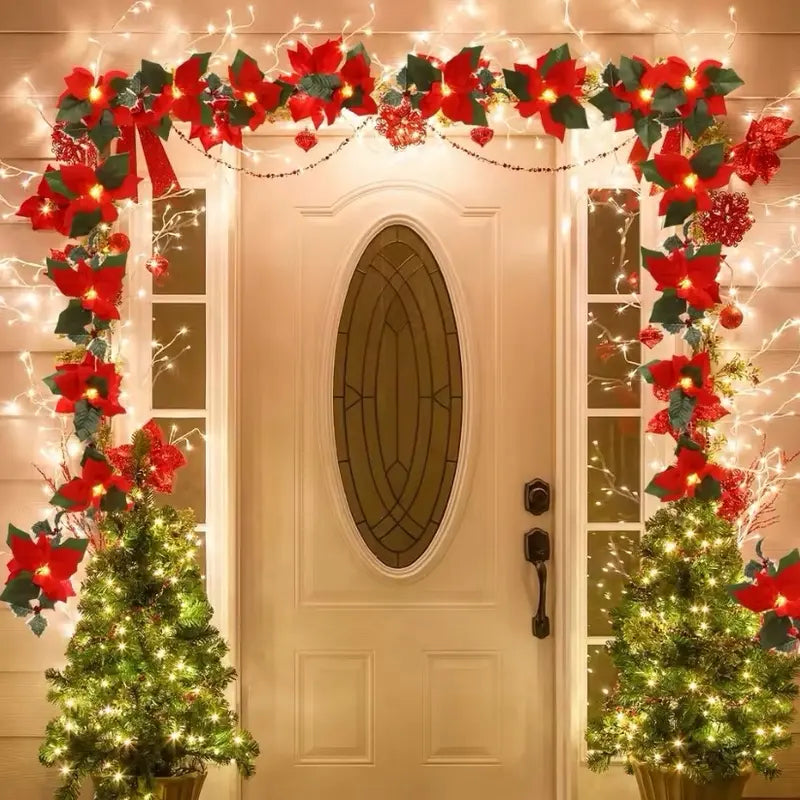 Christmas LED Garland String Lights – Festive Home Decor and Merry Christmas Ornament🌺