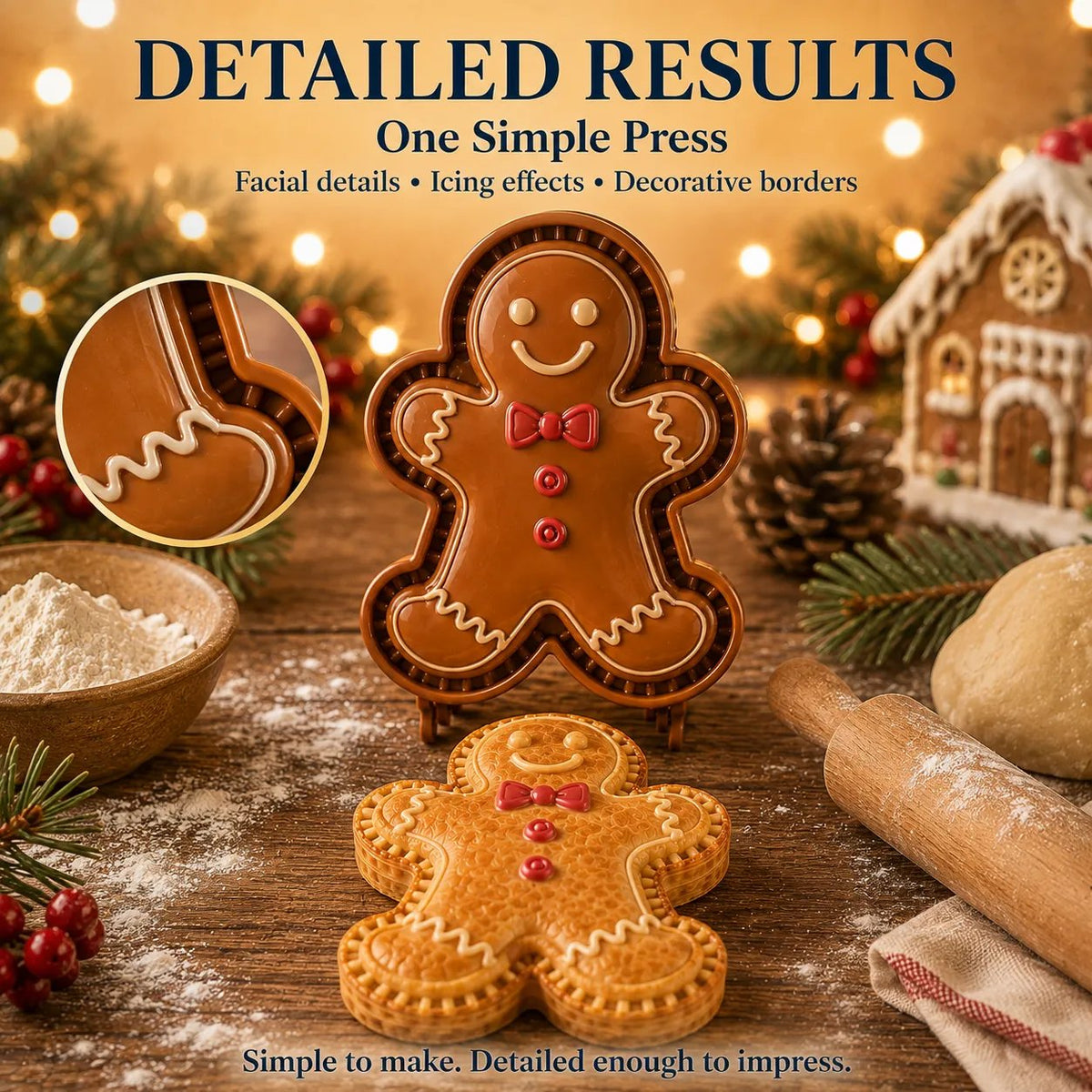 💥ONLY ￡7.99!!!🎁 BUY 1 GET 1 FREE | Christmas Baking Moulds – 8 Festive Designs 🎄