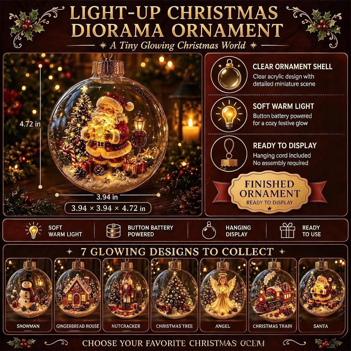 🔥49% OFF - 🎄✨Glowing Christmas Diorama Ornament
