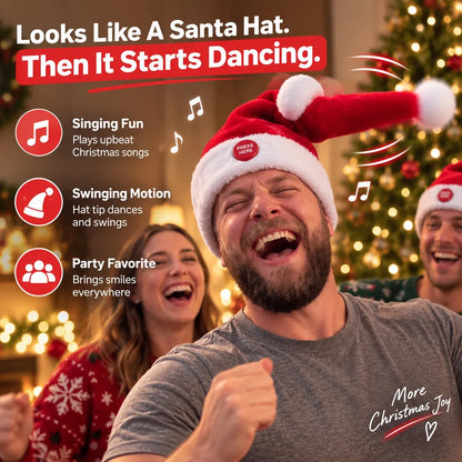 🎅 Singing & Dancing Santa Hat – The Christmas Hat That Steals the Party