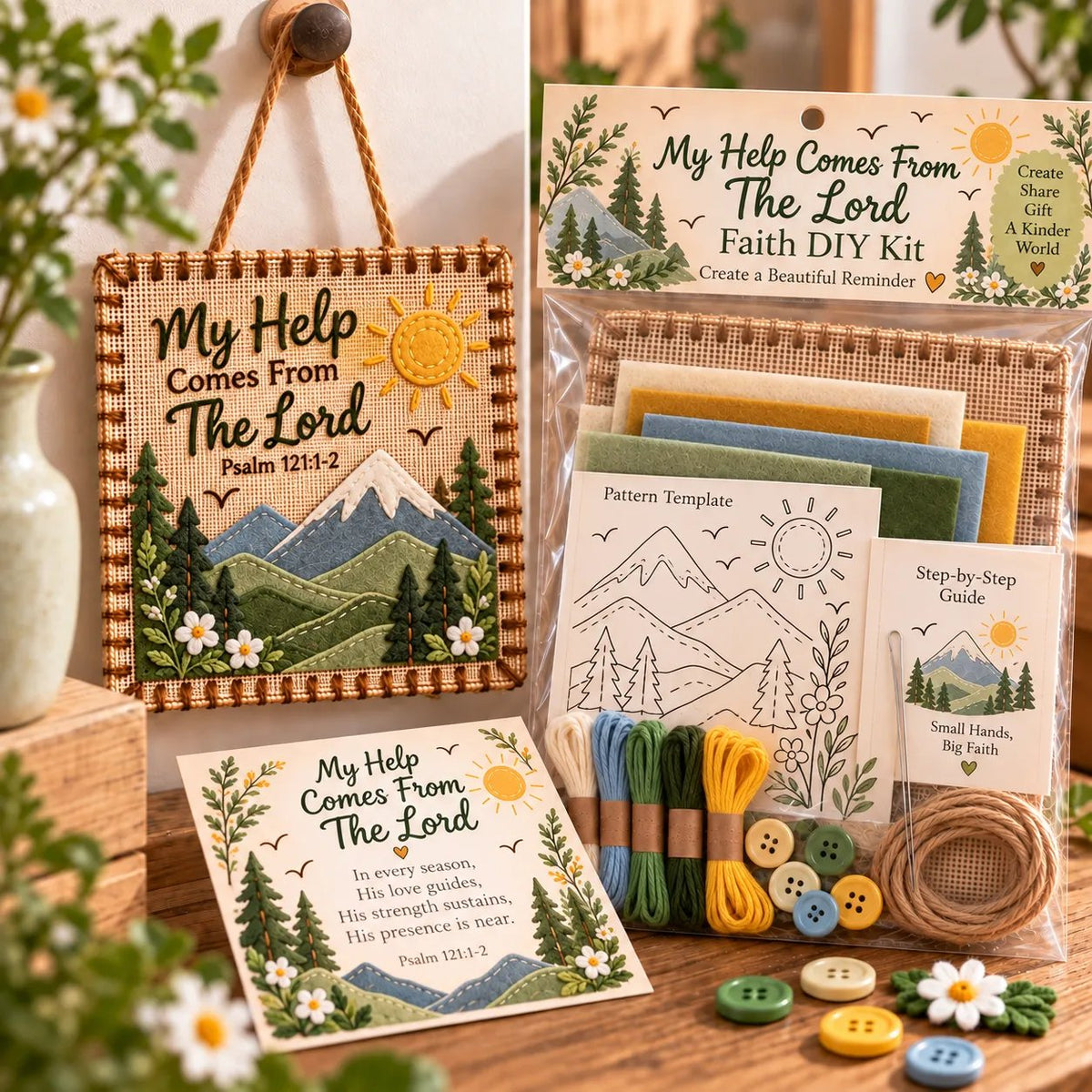 ⏳ Last Day 49% OFF – ✝️ Beginner-Friendly Psalms Fabric Weaving DIY Kit | 6 Scripture Designs with Felt, Thread, Pattern & Step-by-Step Guide 💕