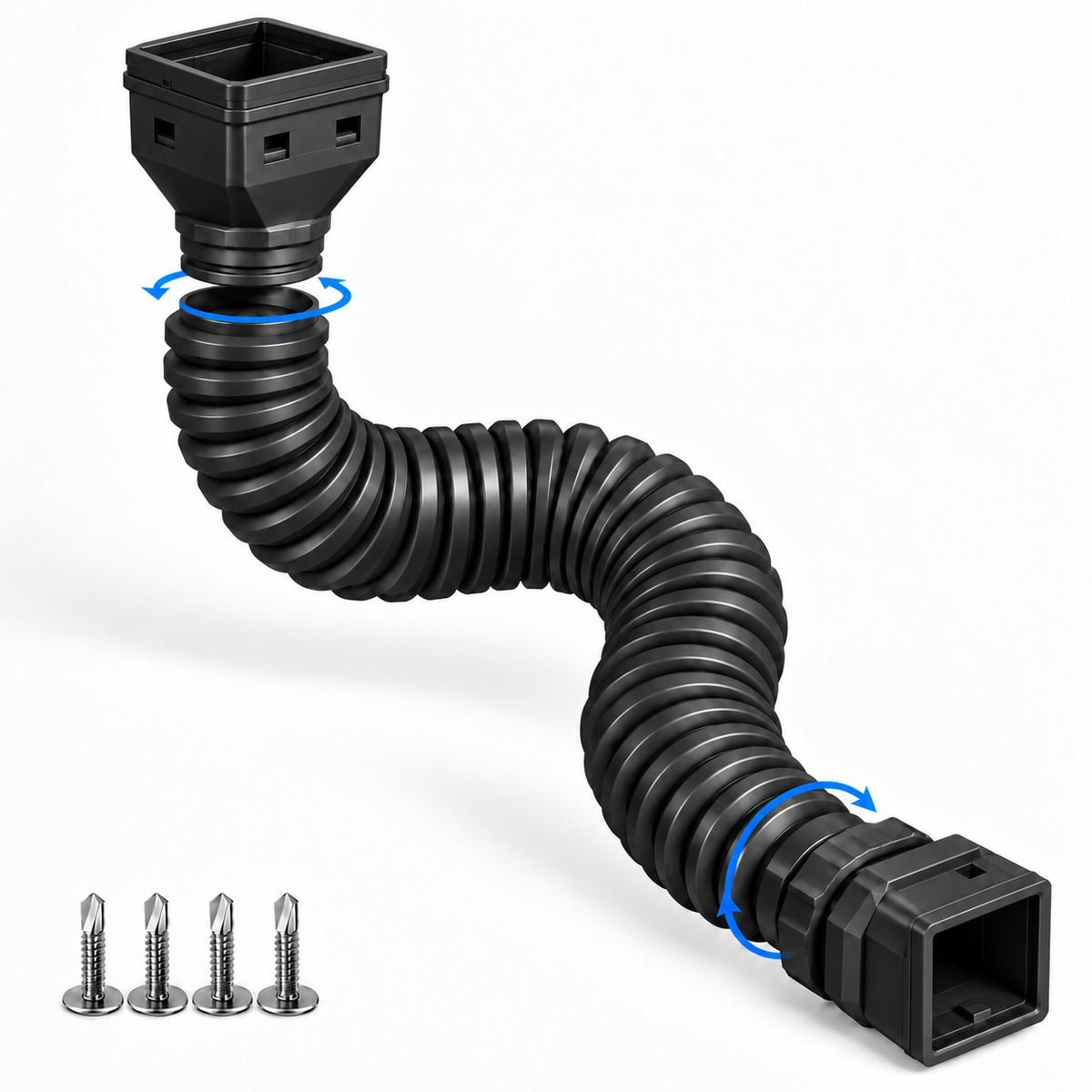 🏡 Flexible Rain Gutter Downspout Extension Kit  – Adjustable 22'-63' Drain Pipe with Leaf Filter for Foundation Protection