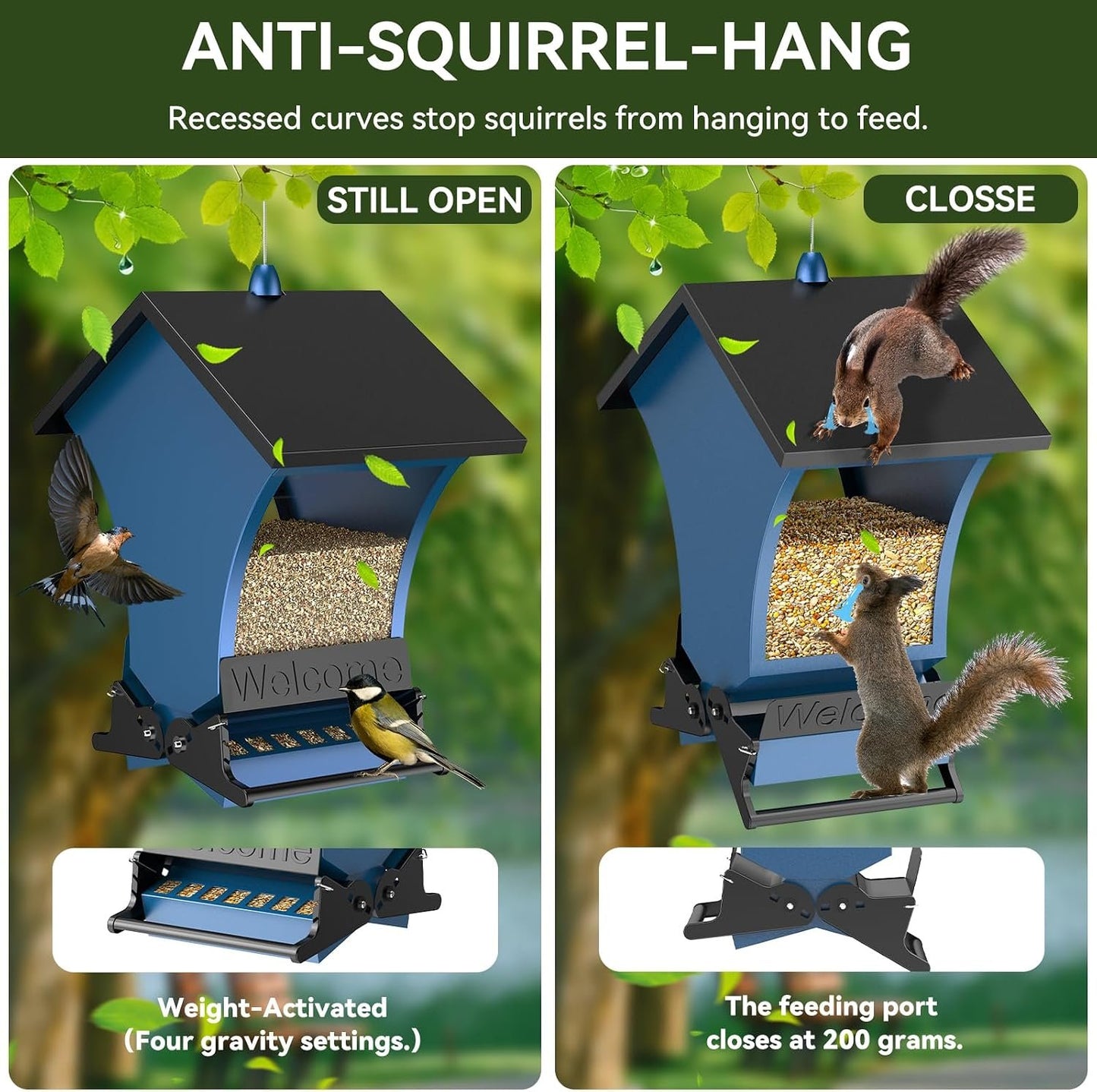 🔥Last Day 49% OFF -Squirrel Proof Bird Feeders for Outdoors